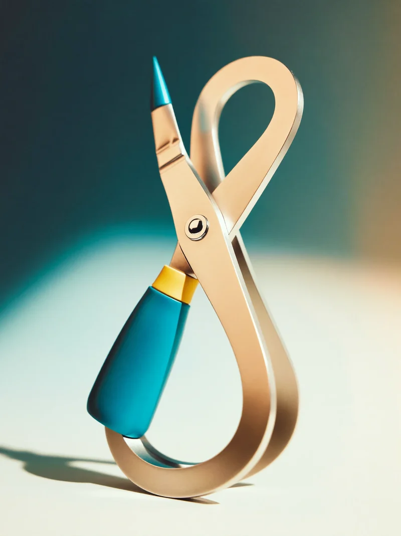 Illustration eines ergonomischen Beauty-Tools mit gebürsteter Metalloberfläche